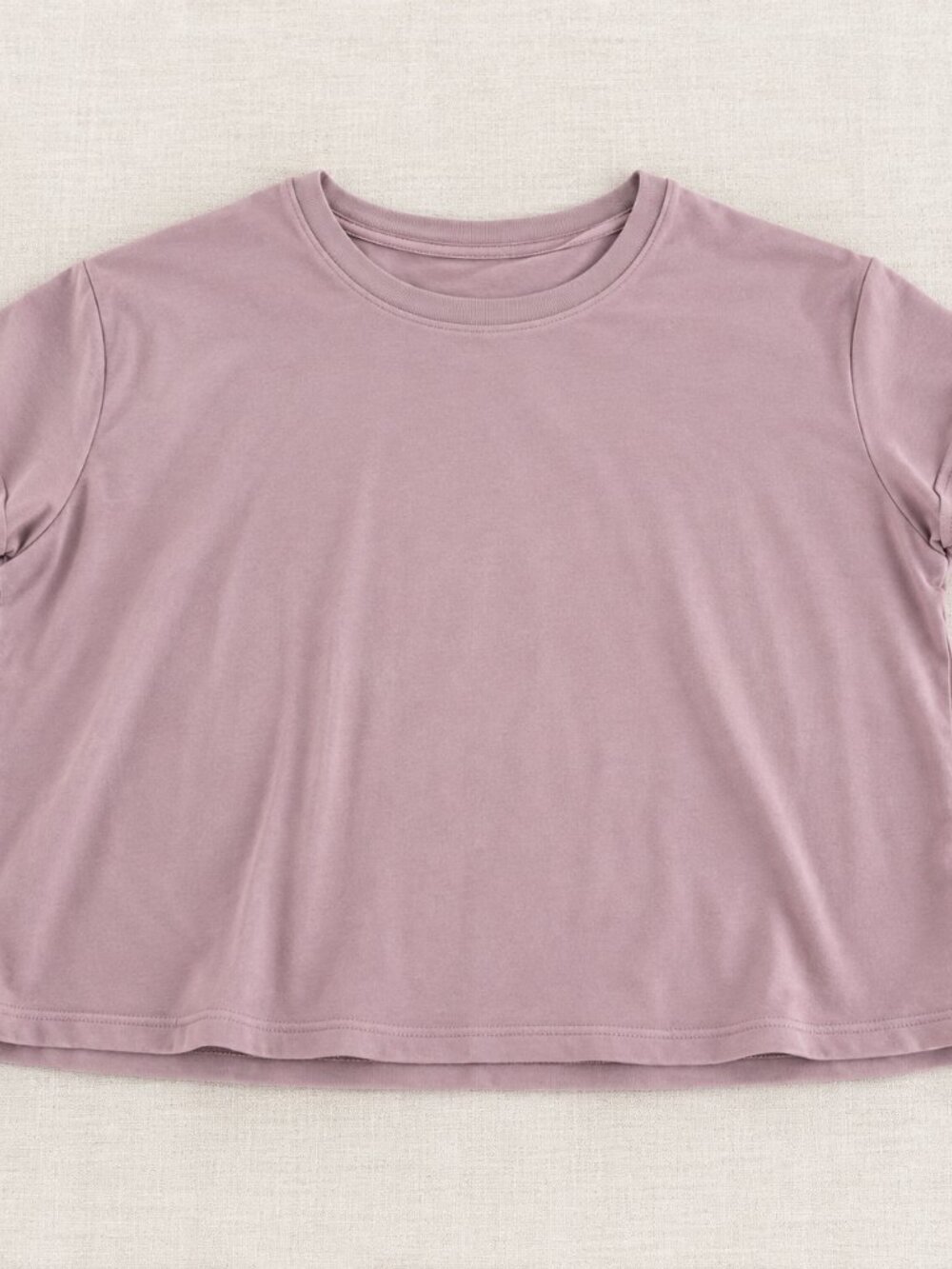 Amazon Dusty Mauve Cropped T-Shirt Size Small | Stretch Boxy Tee